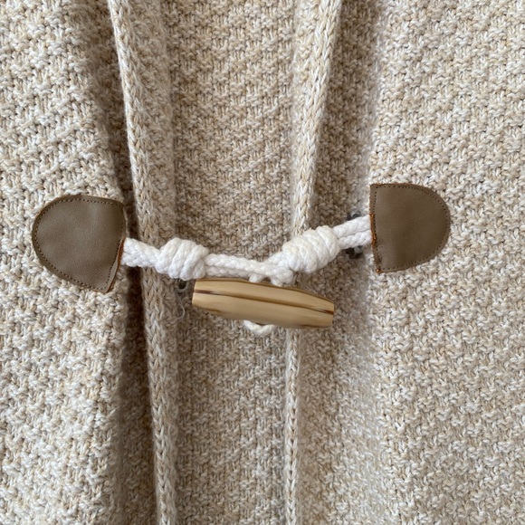 Tommy Hilfiger 100% COTTON Cream Knit Cardigan with Toggle Closure Size XS - Picture 3 of 6